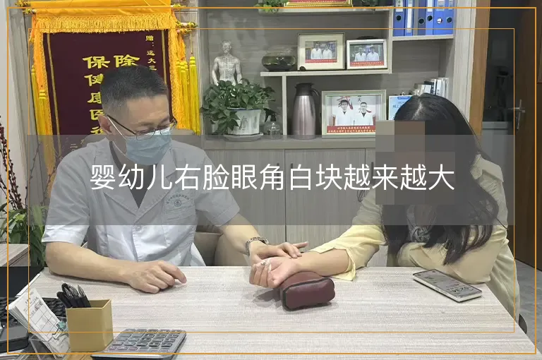 婴幼儿右脸眼角白块越来越大
